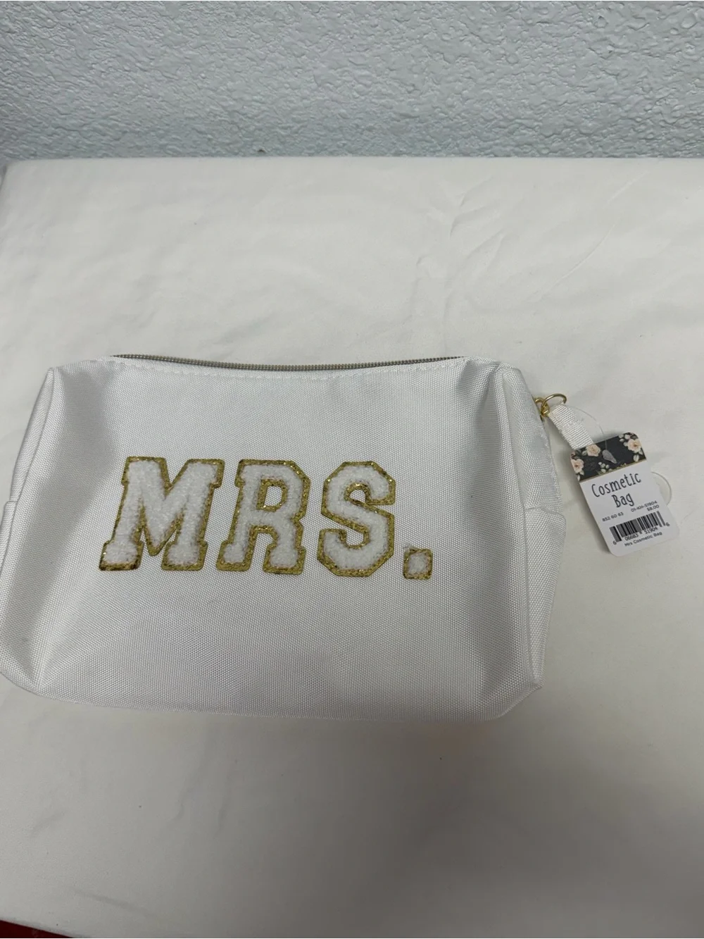 Piper White 'MRS.' Cosmetic Pouch with Gold Lettering